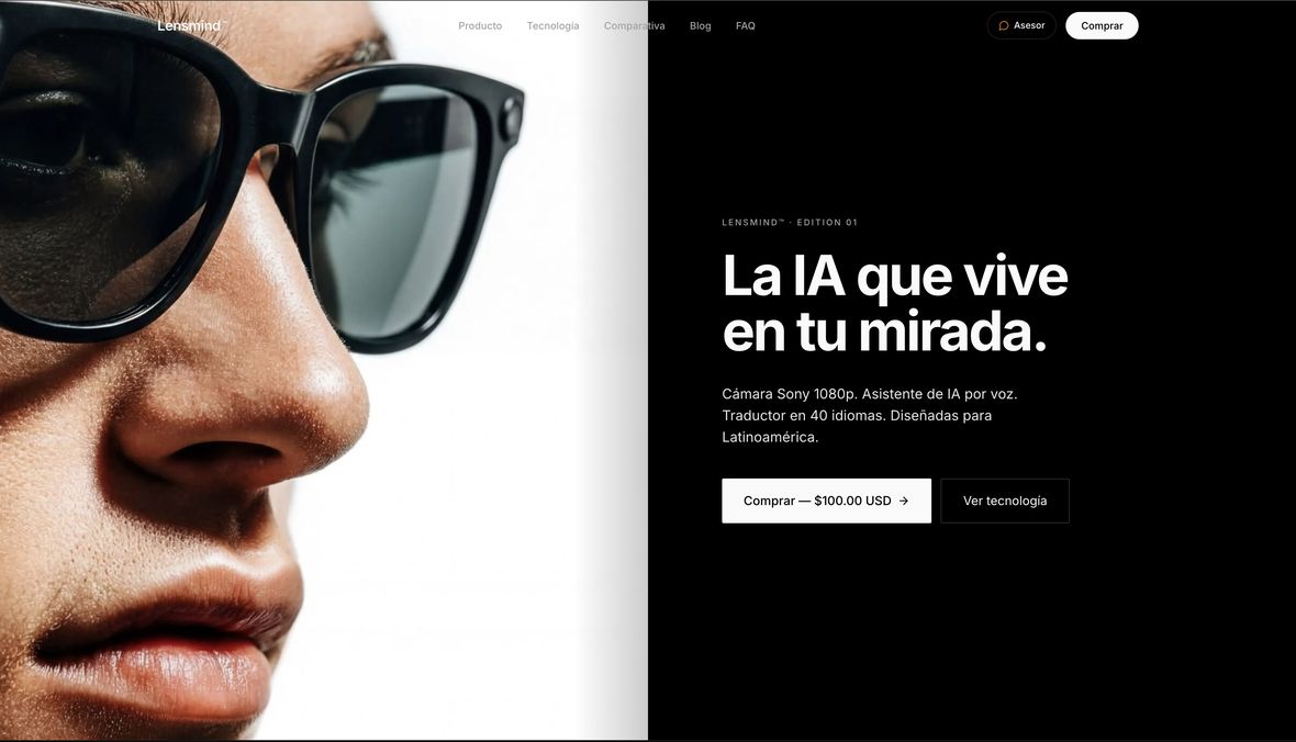 Site Lensmind em desktop